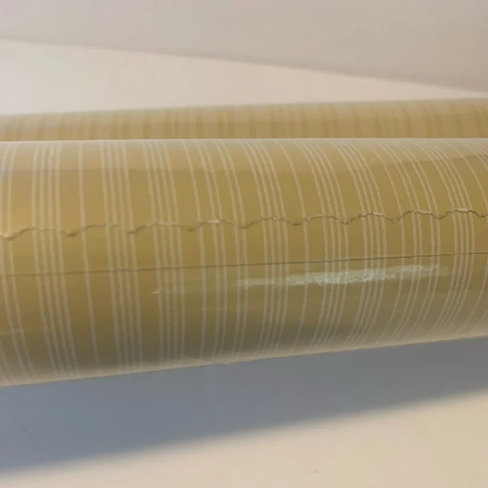 Williamsburg Striped Wall Paper TWO Double Rolls 27”x 9 yds/roll Yellow & White